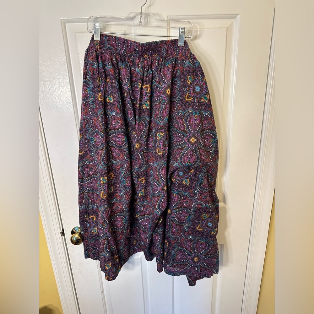 Paisley Print Midi Skirt - Multicolor